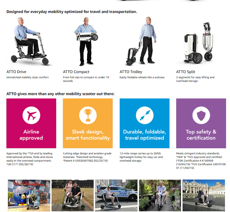 ATTO Folding Mobility E Scooter - Image 4