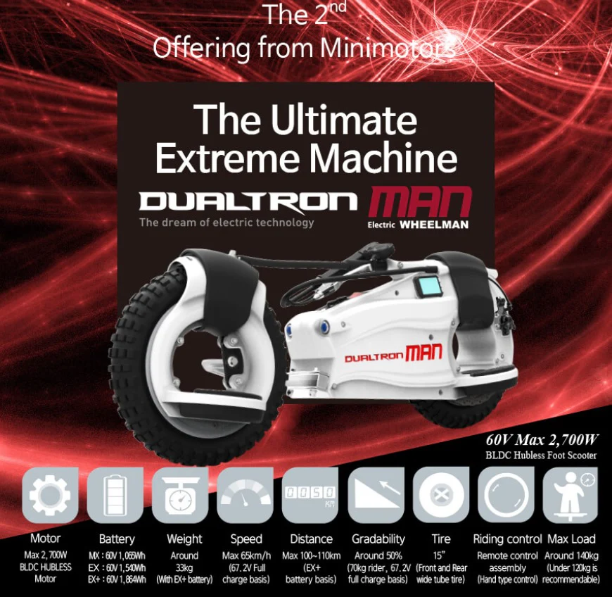 DUALTRON MAN HUBLESS MOTOR CYBER ELECTRIC FOOT SCOOTER 60V 31.5Ah LG - Image 6