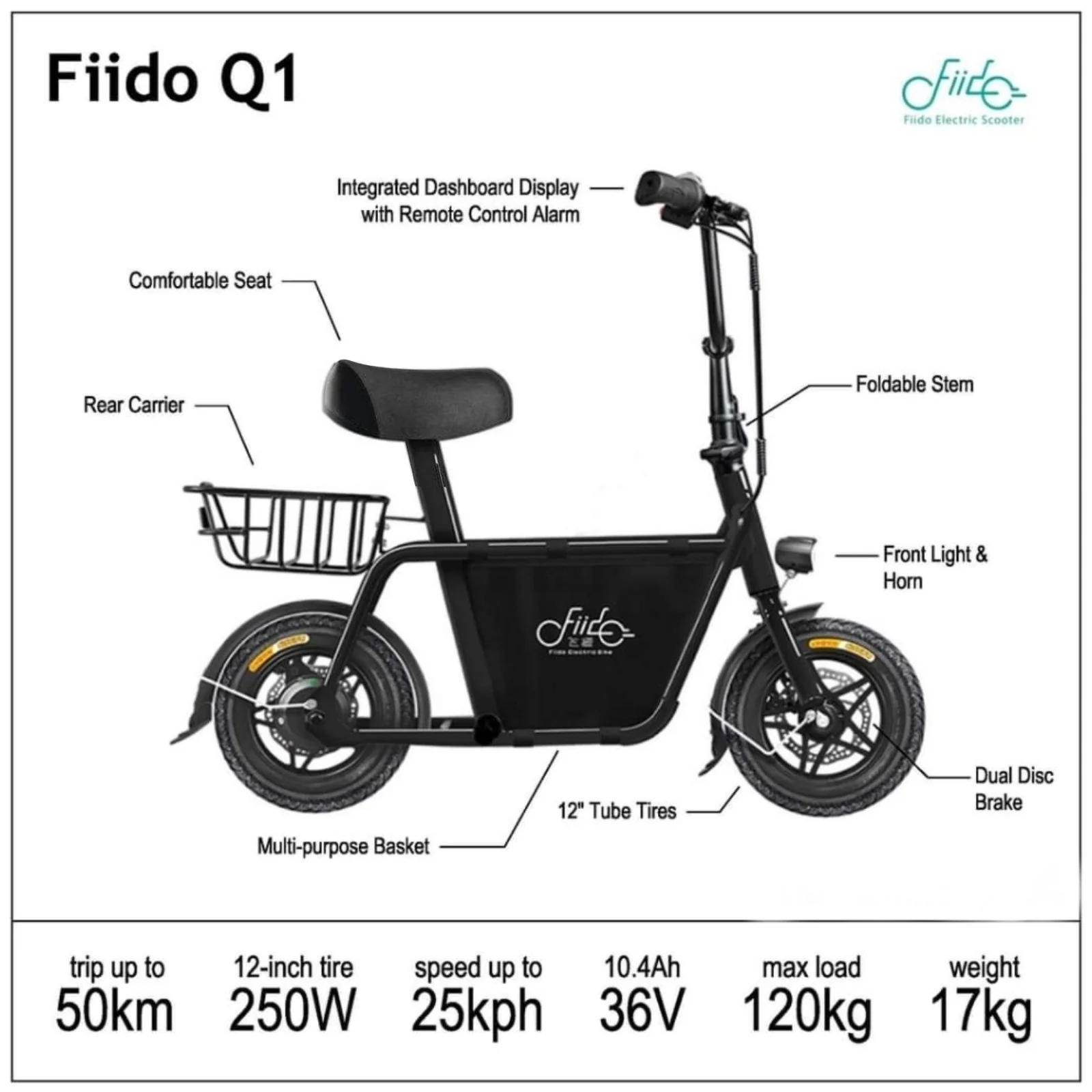 Fiido Q1 Electric Scooter Bike - Image 3