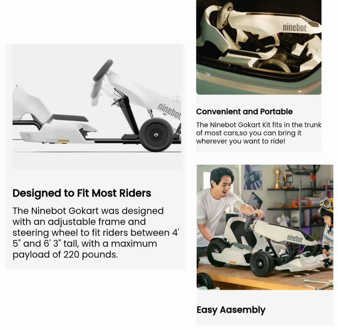 Original Ninebot Gokart Kit Version 2 + Ninebot Mini S Self Balance Scooter - Image 13